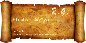Rischar Géza névjegykártya
